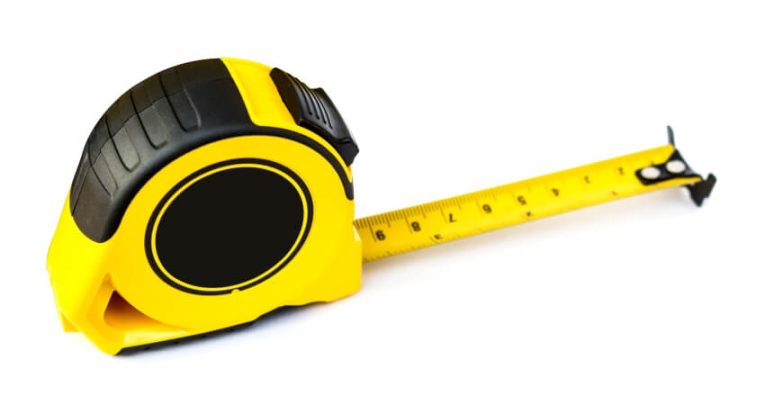 close-up on a yellow tape measure