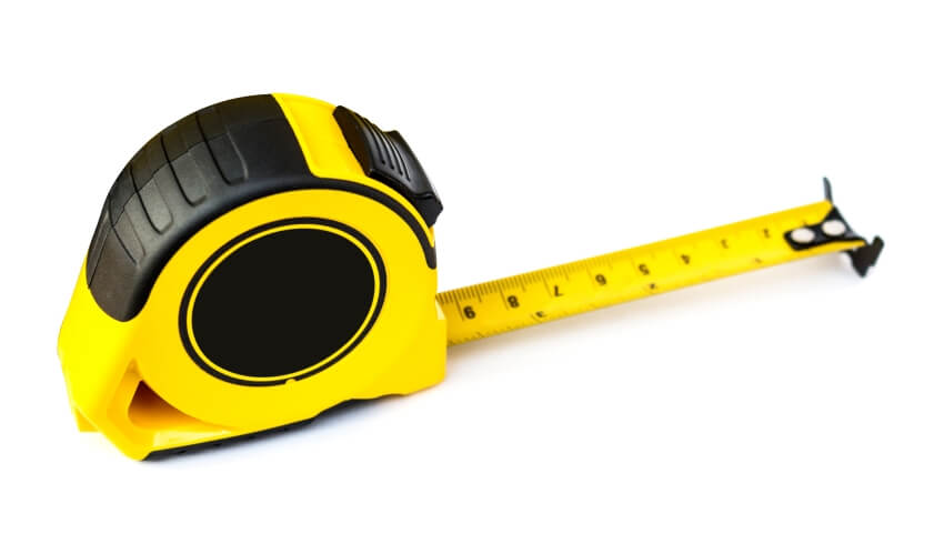 close-up on a yellow tape measure