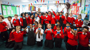 Schoolchildren taking part in English National Opera's KS2 music making programme