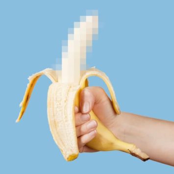 Picture of a peeled, partially pixelated banana to convey the concept of pornographic material