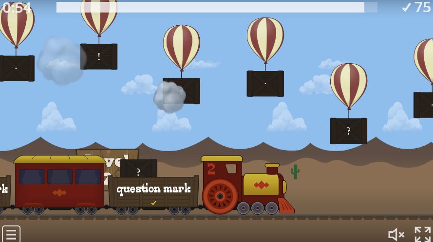 Punctuation balloon pop online game