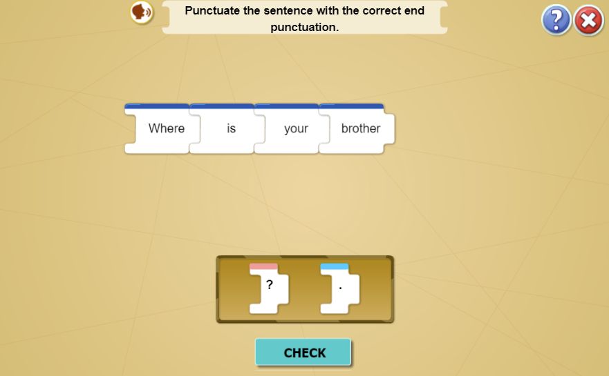 Punctuation mystery online game