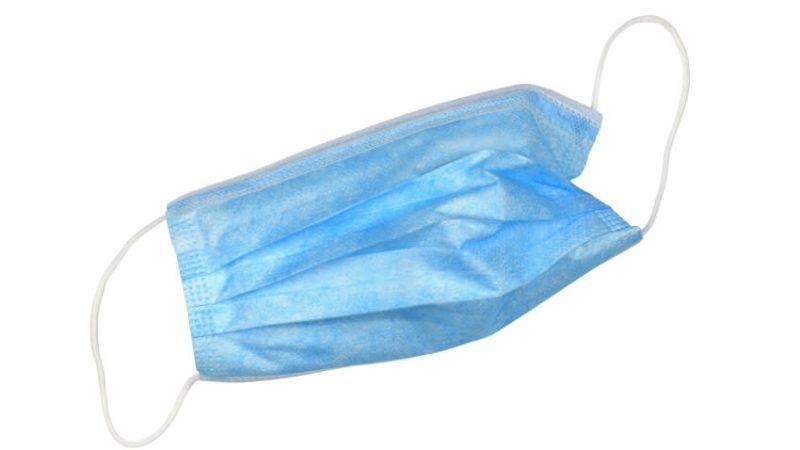 isolated image of a surgical face mask