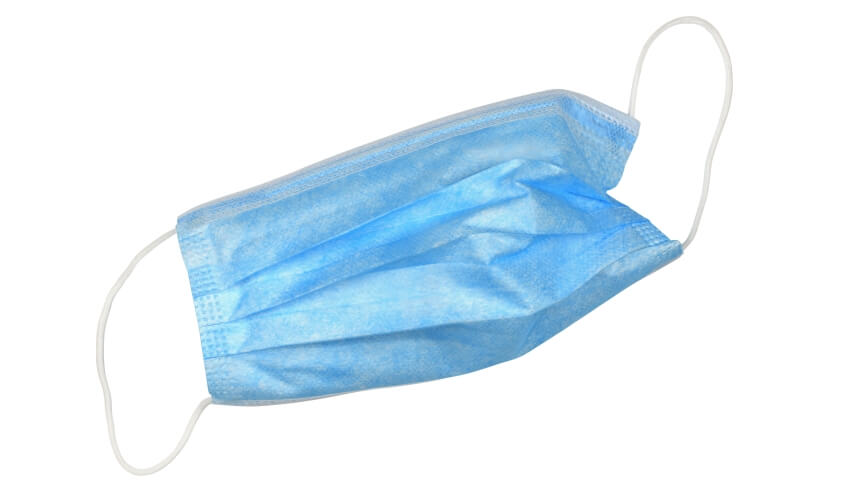 isolated image of a surgical face mask