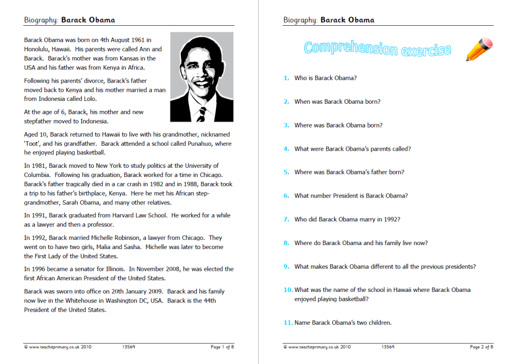 write a biography ks2