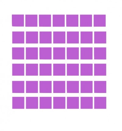 7 x 6 grid of purple squares, representing how to teach times tables