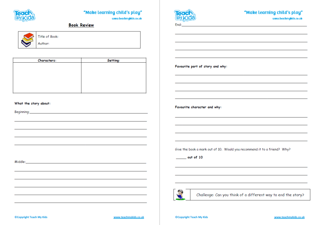 book review planning sheet ks2