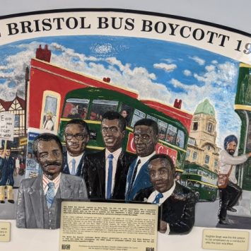 Photo of plaque commemorating the 1963 Bristol Bus Boycott