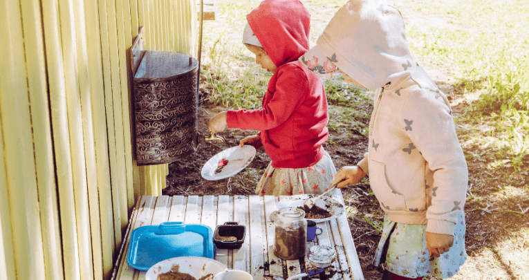 Children taking part in outdoor learning