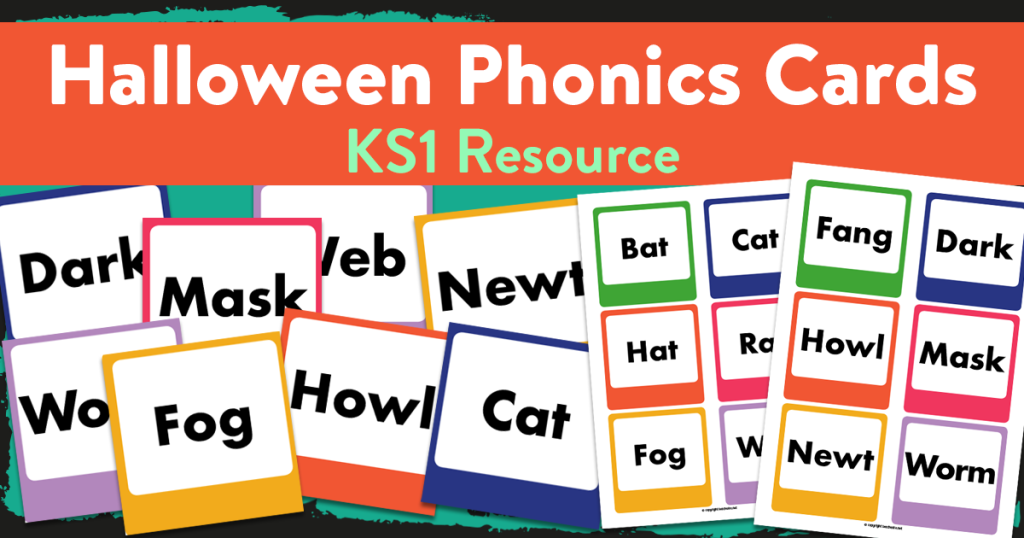 Halloween activities for schools phonics cards