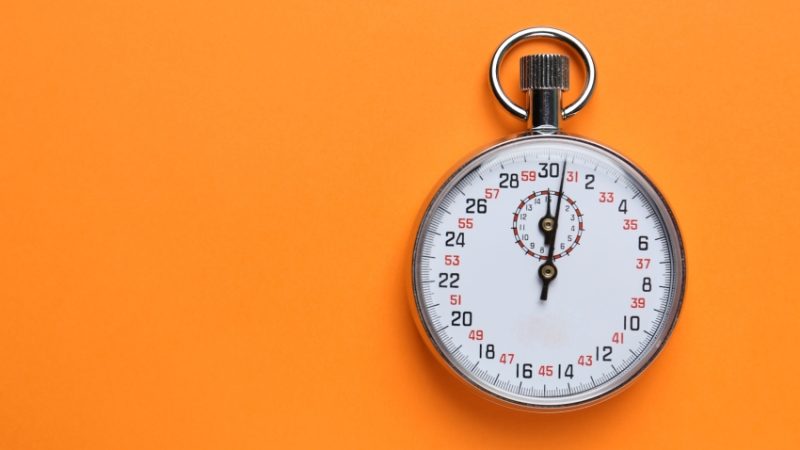 Close-up photo of a stopwatch