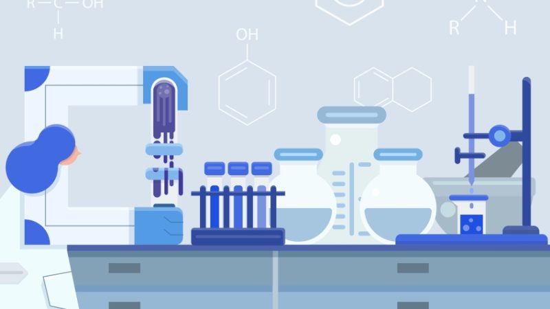 Illustration of apparatus in a school science lab