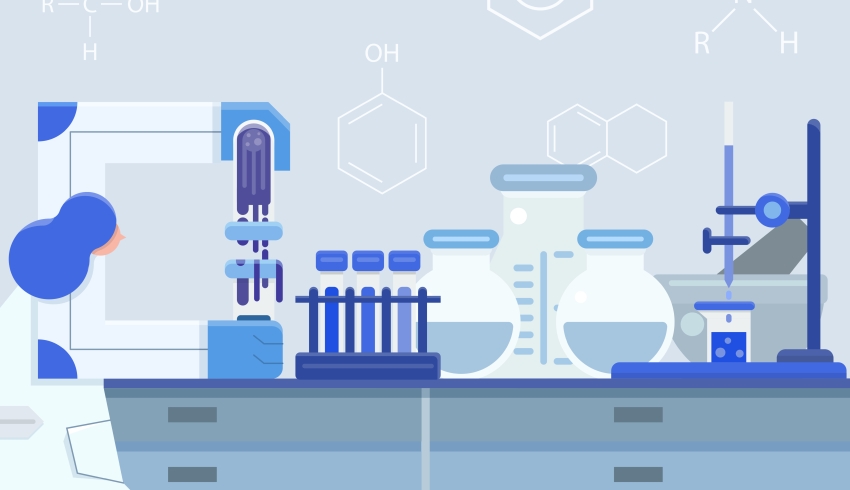 Illustration of apparatus in a school science lab