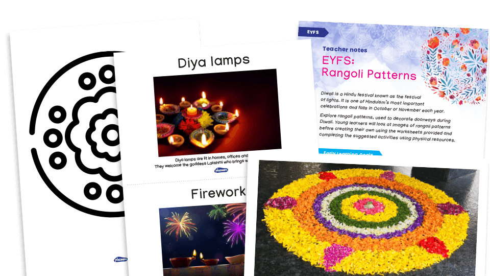 Diwali activities about rangoli patterns