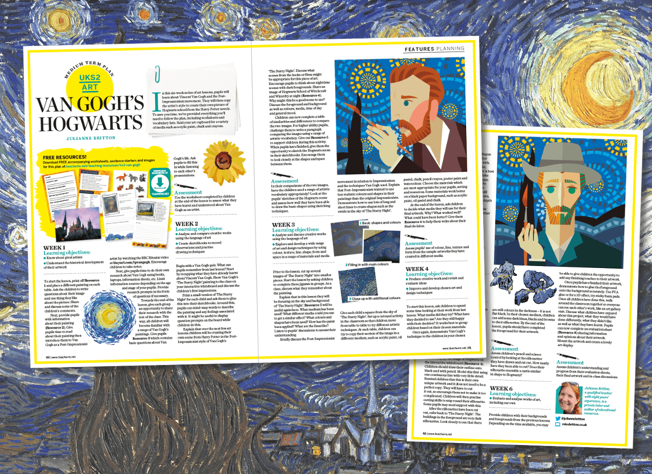 KS2 art ideas - Van Gogh medium term plan