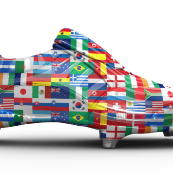 Flag covered football boot representing 2026 World Cup