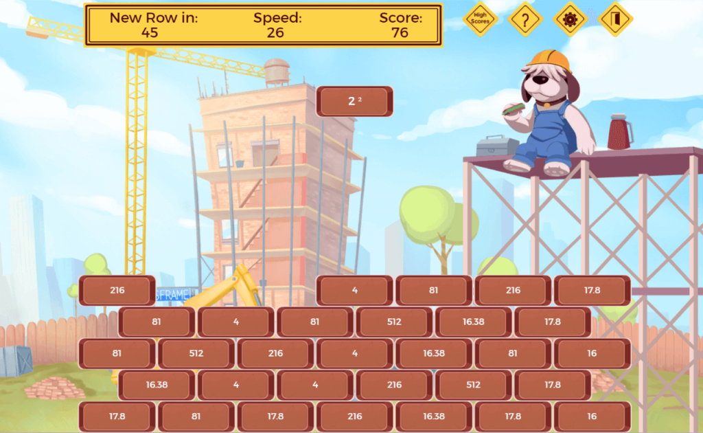 Wall maths game KS2