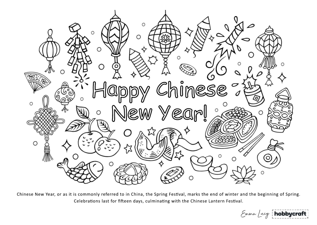 Chinese New Year colouring pages 