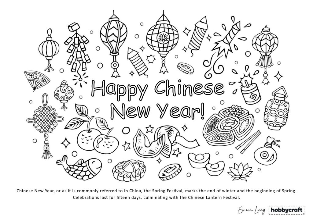 Chinese New Year colouring pages