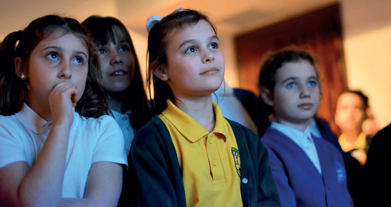 Schoolgirls visiting National Holocaust Centre and Museum