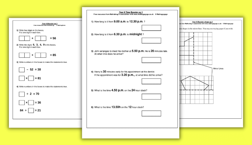 Year 6 arithmetic practice papers
