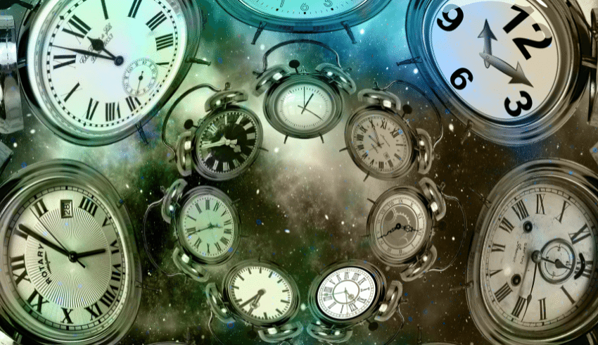 Clocks representing time travel