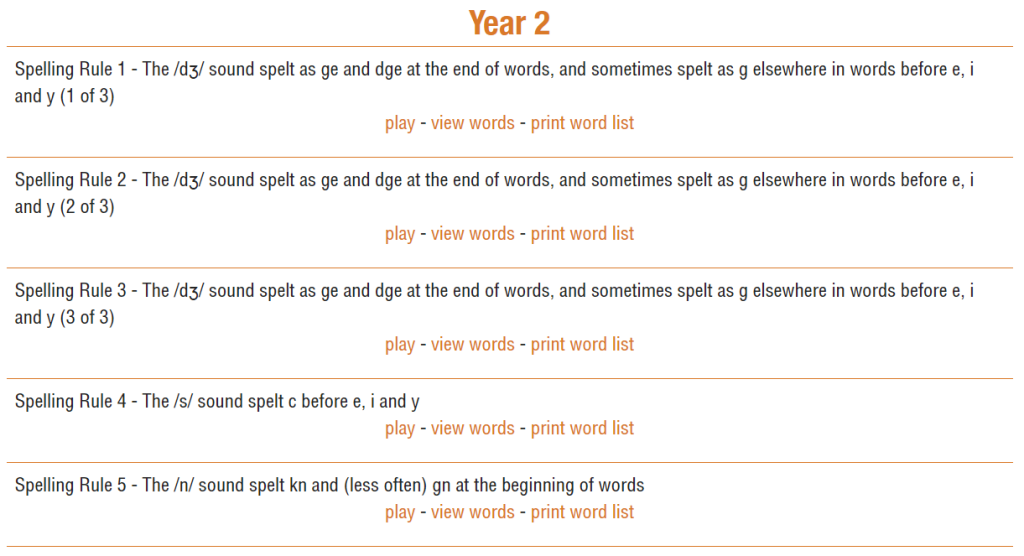 spelling homework sheets year 2