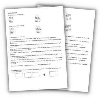 Division questions – KS3 maths worksheet with answers