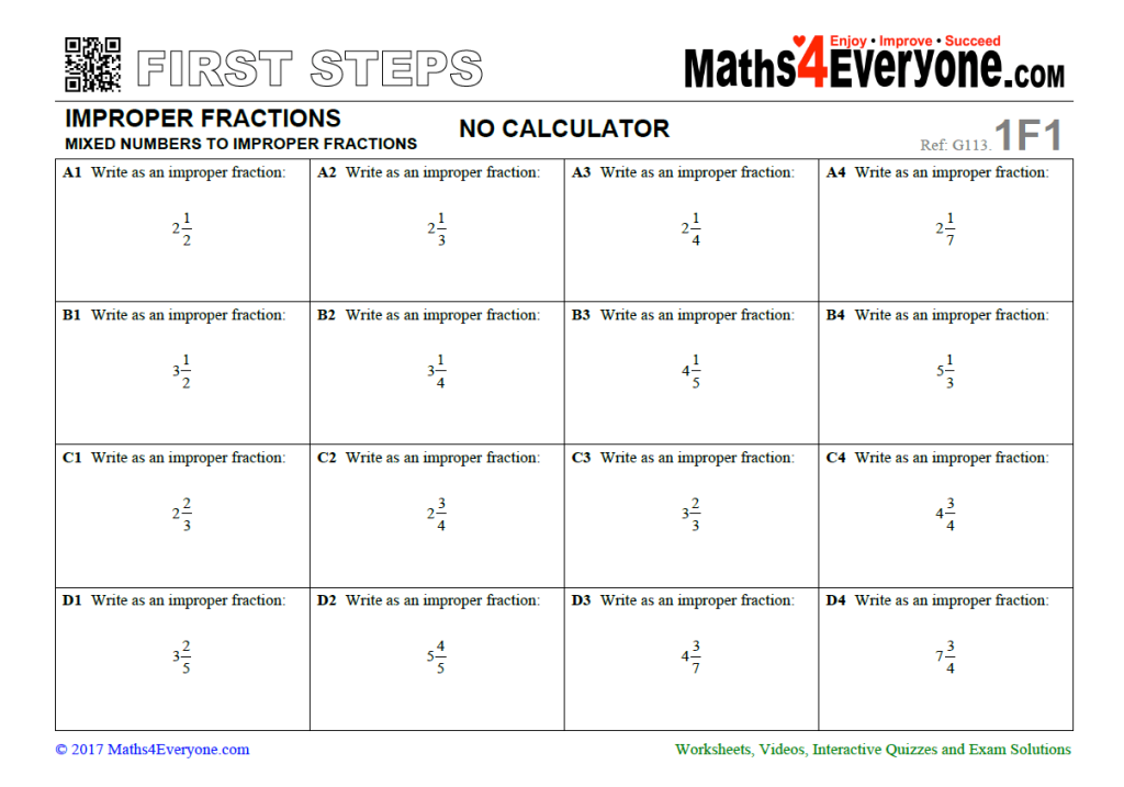 ks3 fractions worksheet