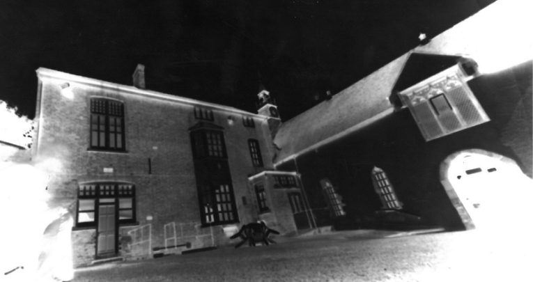 photograph of a school building exterior taken using a pinhole camera in GCSE photography