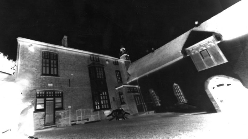 photograph of a school building exterior taken using a pinhole camera in GCSE photography