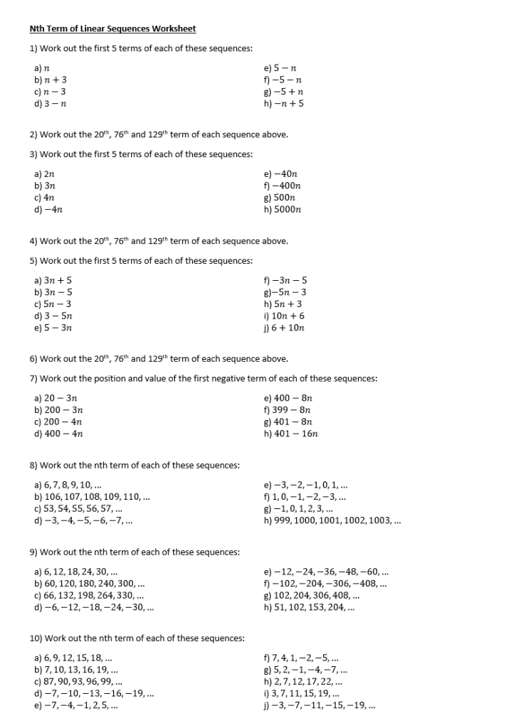 ks3 maths worksheets year 9