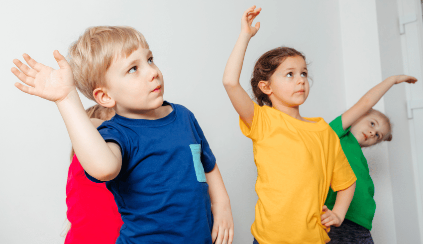 Autistic children doing PE lessons