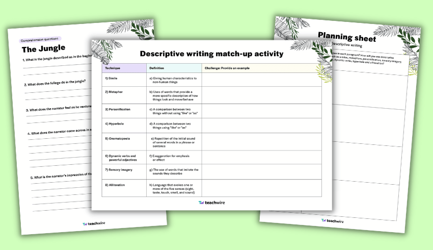 Year 7 English worksheets