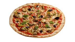 Photo of a freshly cooked pizza