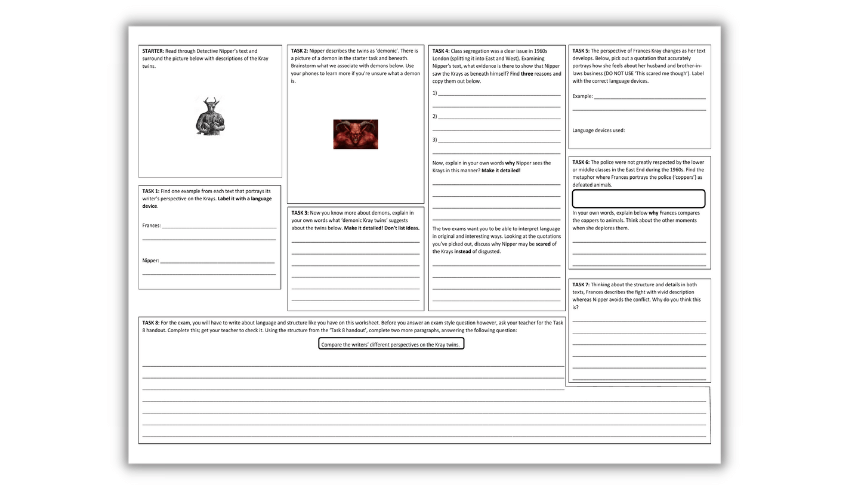 Krays lesson plan for GCSE English Language revision