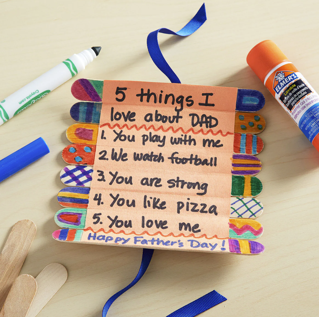 Father's Day activities idea - lollipop sticks