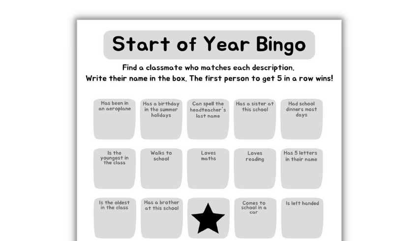 Back to School - First Day Activity First day activities, First day of school activities, School icebreakers