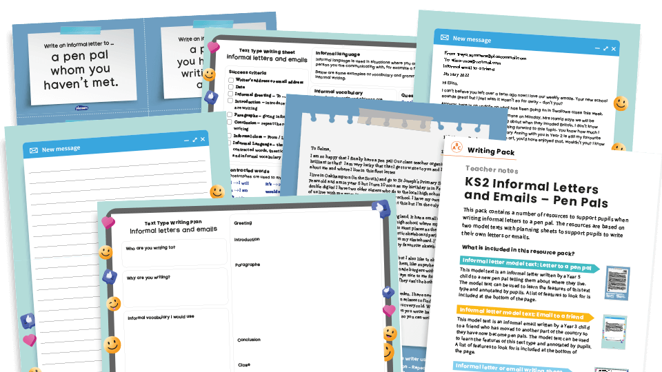 KS2 Writing templates - letters and emails