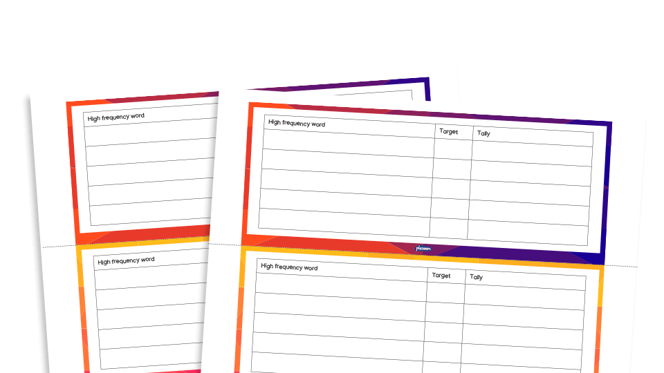 Tricky words bookmarks