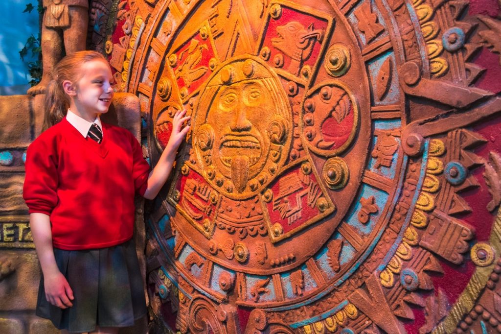 Schoolgirl on Cadbury World Mayan Civilization school trip