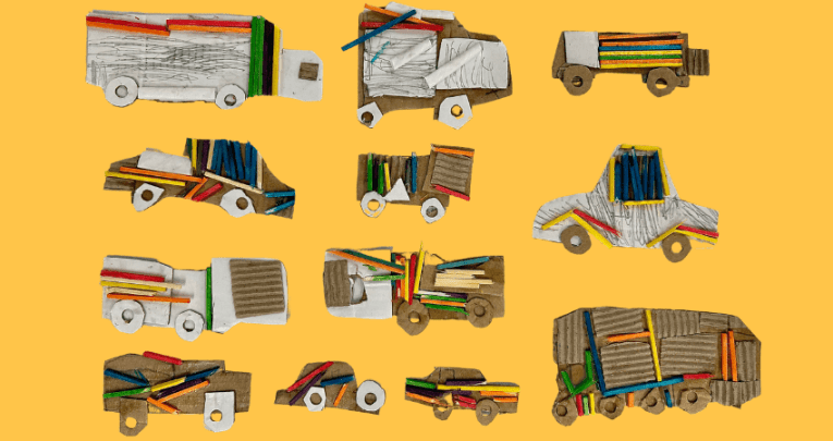 Cardboard cars KS1 art ideas