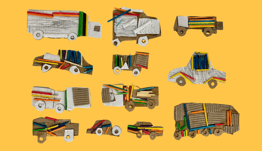 Cardboard cars KS1 art ideas