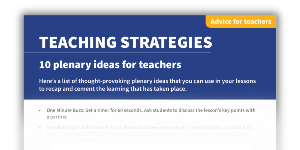 Plenary ideas PDF