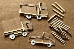 Example of cardboard cars