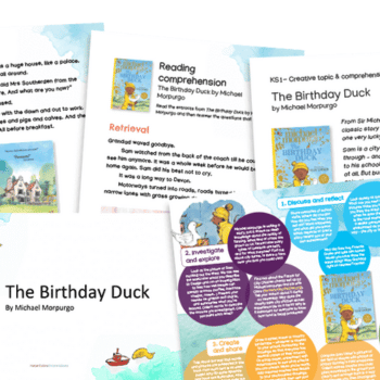 Birthday Duck KS1 reading comprehension pack