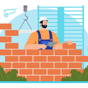 Man building a wall, representing diagnostic assessment