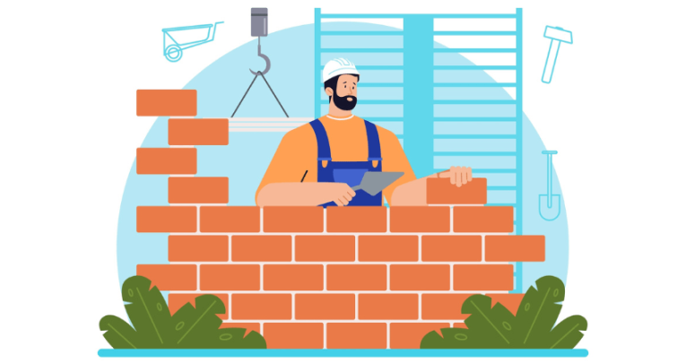 Man building a wall, representing diagnostic assessment