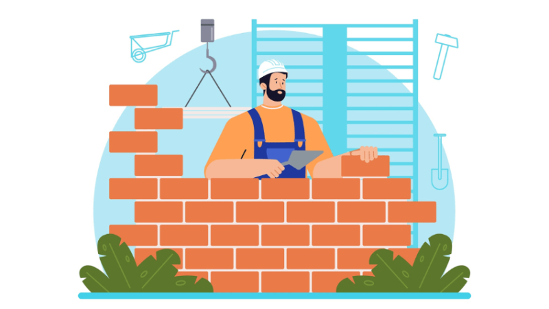 Man building a wall, representing diagnostic assessment