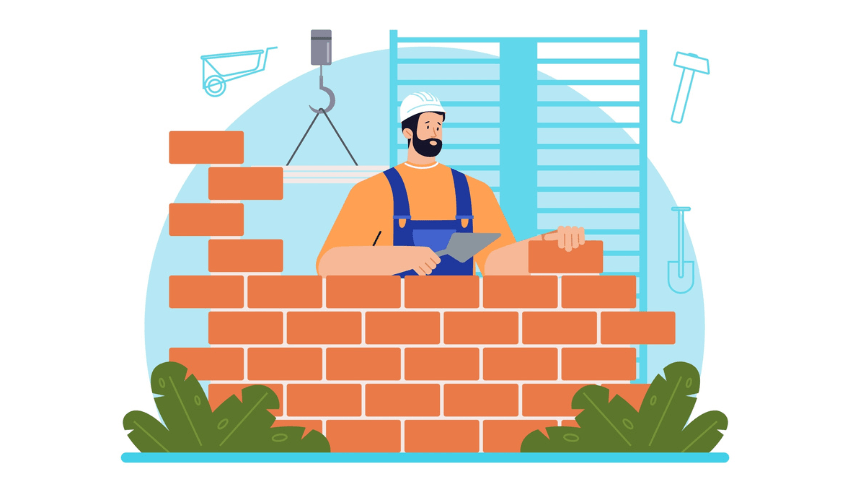 Man building a wall, representing diagnostic assessment